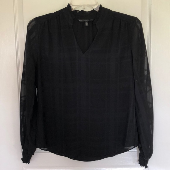 White House Black Market Dressy Black Top - Picture 1 of 9